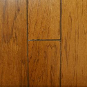 Millstead Hickory Golden Rustic 3/8 in. Thick x 4-3/4 in. Wide x Random Length Engineered Click Hardwood Flooring (33 sq.ft./case)