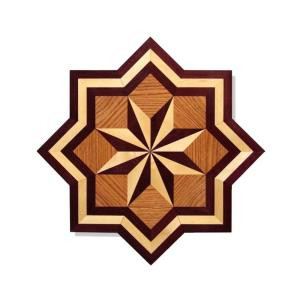 PID Floors MS001 3/4 in. Thick x 24 in. Star Medallion Unfinished Decorative Wood Floor Inlay
