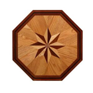 PID Floors Octagon Medallion Unfinished Decorative Wood Floor Inlay MT002 - 5 in. x 3 in. Take Home Sample