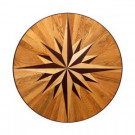 PID Floors Round Medallion Unfinished Decorative Wood Floor Inlay MC011 - 5 in. x 3 in. Take Home Sample